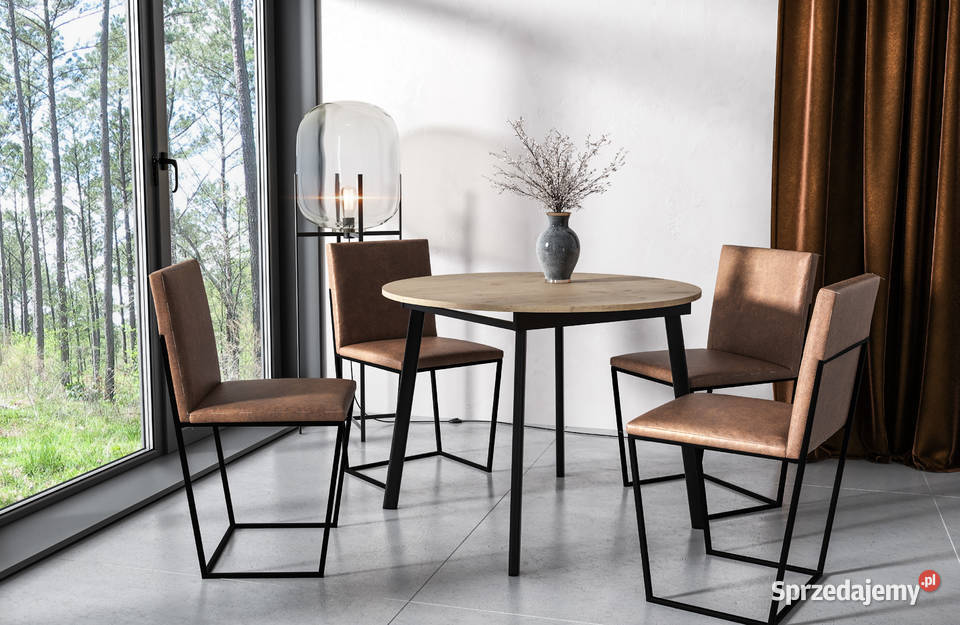 Stół industrialny 100140 na czarnych nogach do Płock