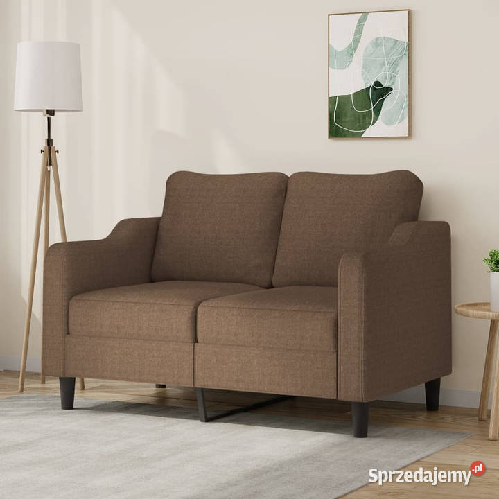 Sofa 2osobowa brązowa 120 tapicerowana tkaniną Warszawa sprzedam