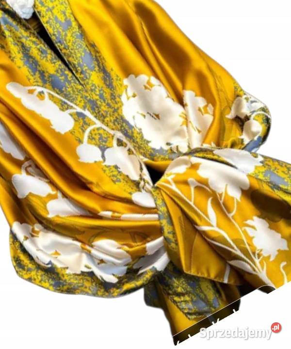 Luksusowa chusta szal apaszka 80x180 jedwab Pątnów