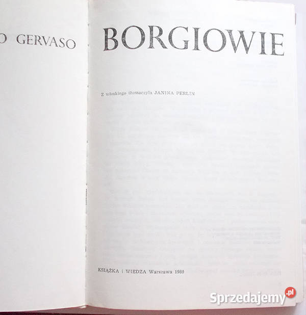 Książka Borgiowie Roberto Gervasohistoria Borgia kujawsko-pomorskie Bydgoszcz
