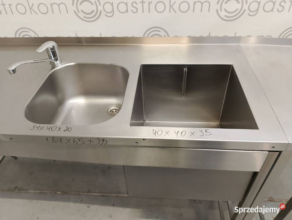 STÓŁ BAROWY Z KOMORĄ NA LÓD I ZLEWEM 185X65X85