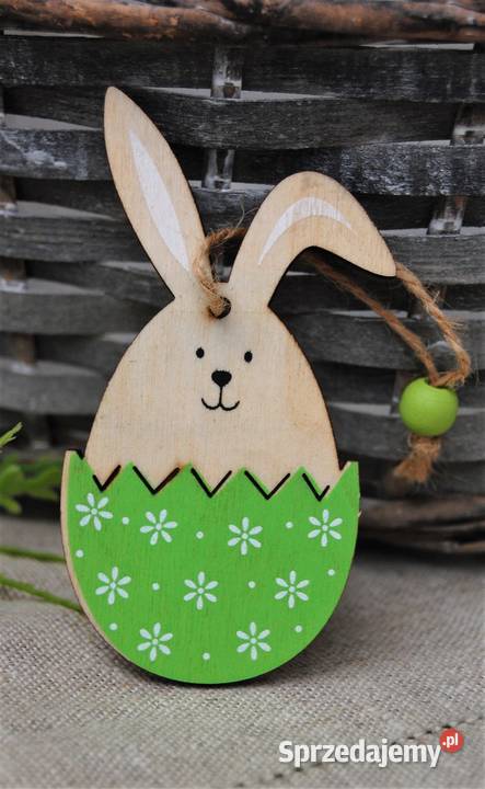 Zając wielkanocny pisanka zawieszka drewno 2 Lublin