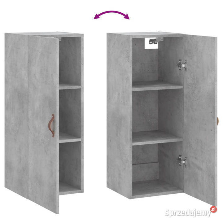 Szafka wisząca szarość betonu 345x34x90 WM828832 Pozostałe Warszawa