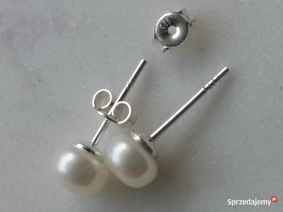 kolczyki z białą perłą 25 e kujawsko-pomorskie Toruń