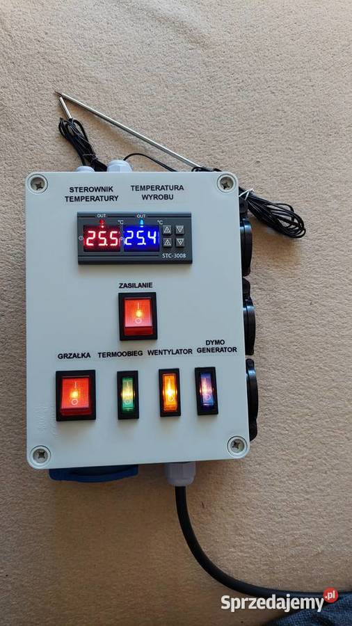 Gotowy sterownik z sondą temperatury wędzarni i
