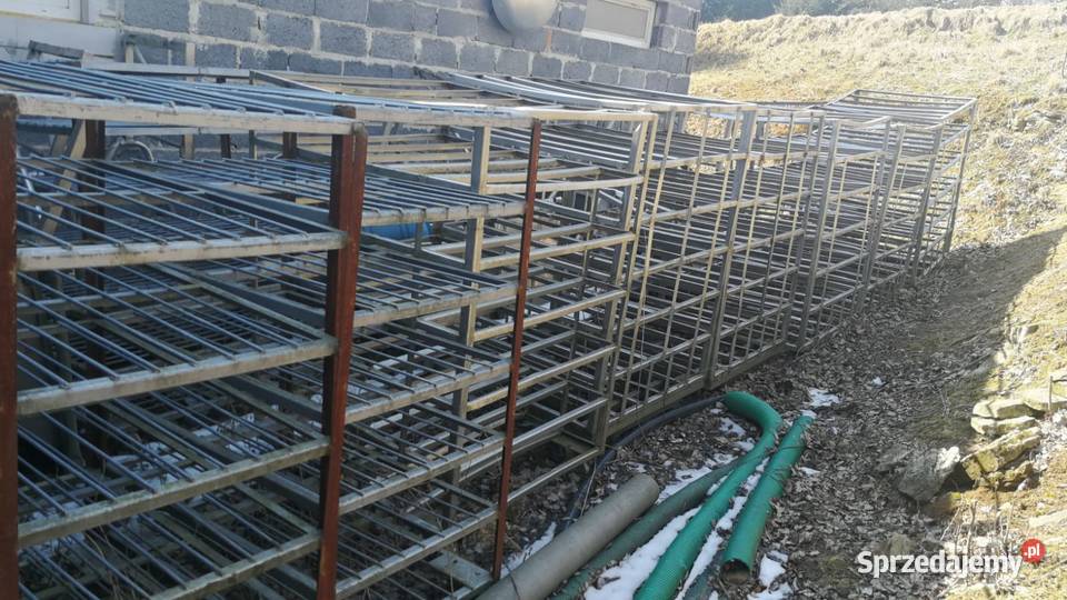 Regał z stali nierdzewnej na kołach plastikowych Stary Sącz