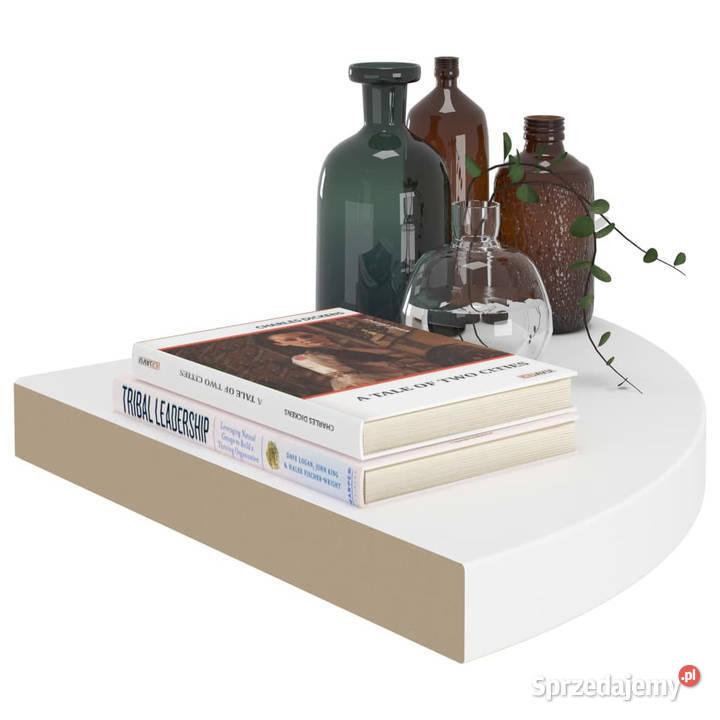 Narożne półki ścienne 2 białe 35x35x38 MDF Warszawa