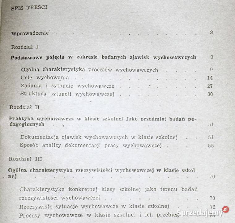 Sytuacje i procesy wychowawcze w klasie szkolnej