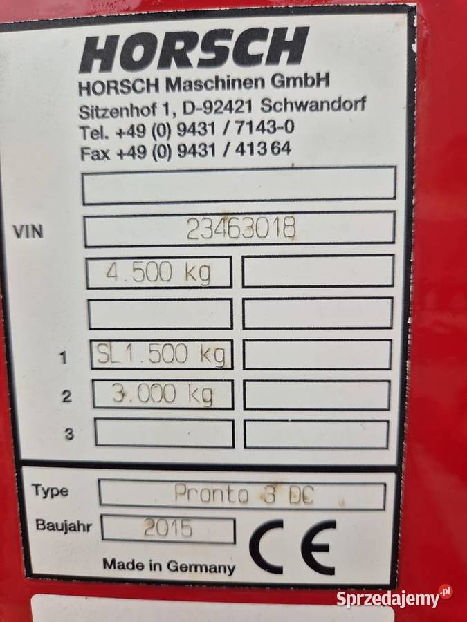 Sprzedam Horsch Pronto 3DC Horsch Prabuty