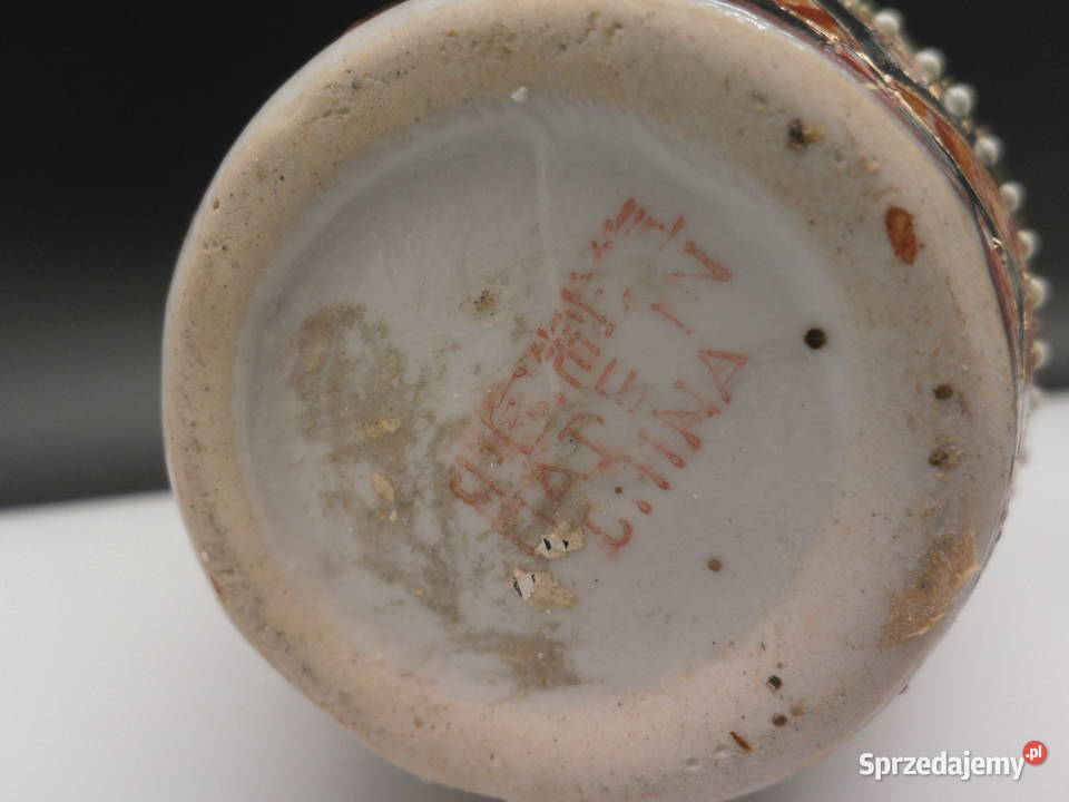 CHINY mały ręcznie malowany wazon ceramiczny wielkopolskie