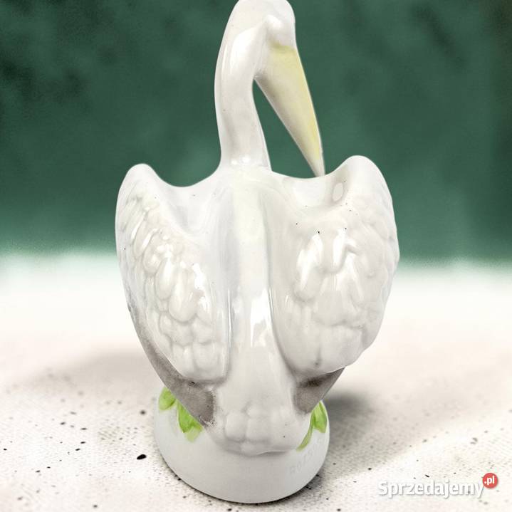 WYPRZEDAŻ Pelikan porcelana Drachse Węgry lata Bronisze