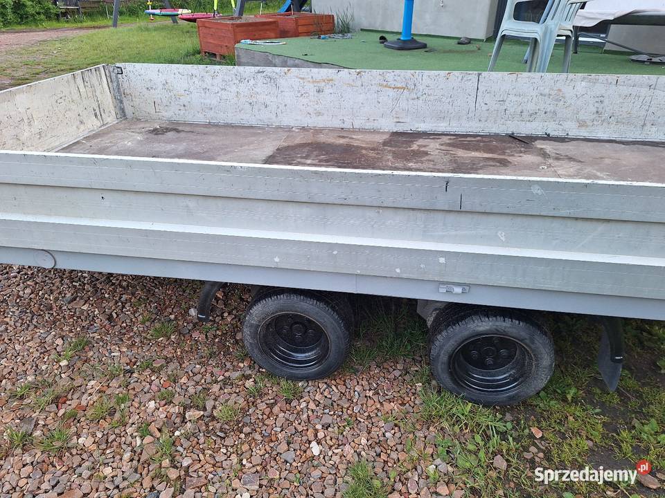 Przyczepa dwuosiowa 385x17 aluminiowe burty towarowe lubuskie Lubsko