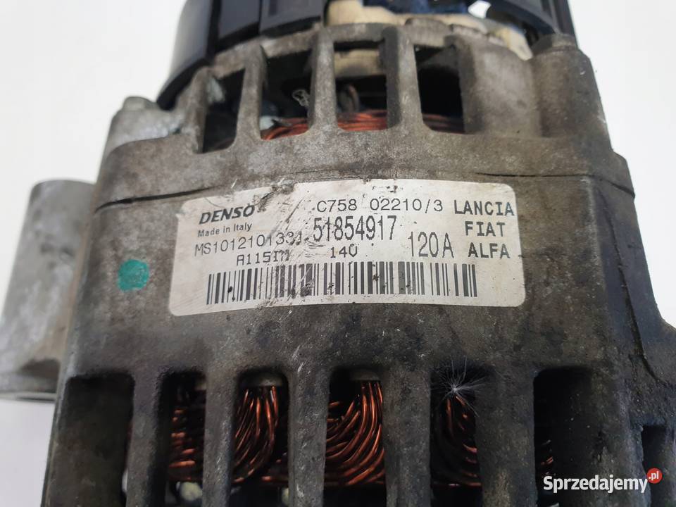 ALTERNATOR Fiat 500 14 TJET 51854917 denso 120A lubelskie Chełm sprzedam