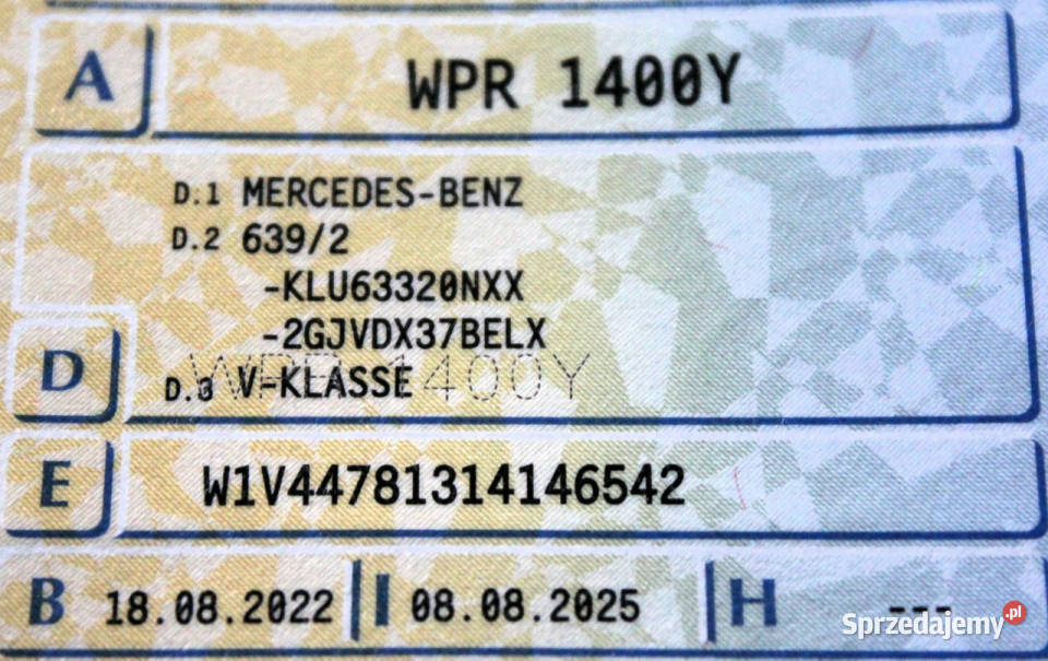 Mercedes V 250 Exclusive AMG Pak Night 4Matic elektrochrom. lusterka boczne Sokołów