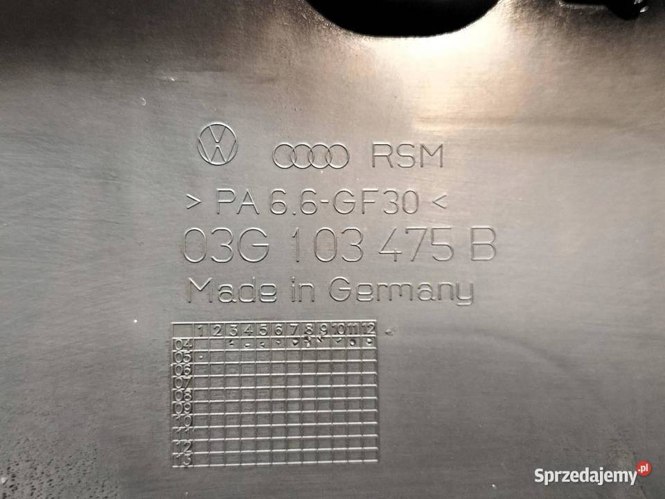POKRYWA ZAWORÓW 03G103469K 20 TDI Audi A4 III świętokrzyskie