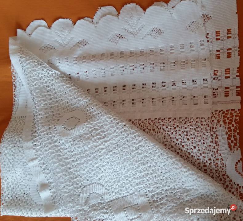 Firanka biała ze szlaczkiem na dole wymiar Wystrój okien Łódź