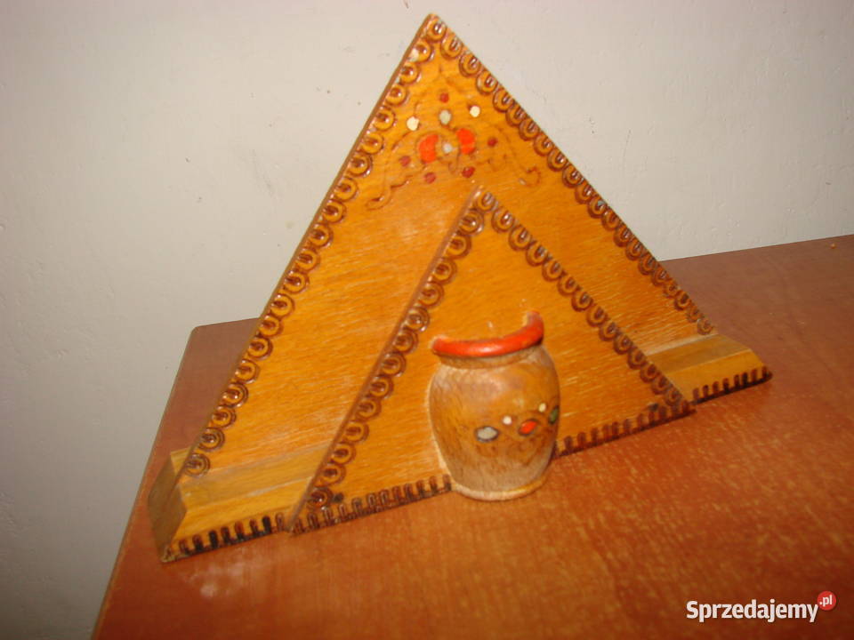 stary drewniany serwetnik CCCP Rękodzieło Pruszcz Gdański sprzedam