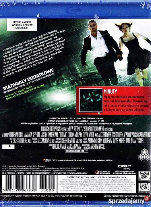 WYŚCIG Z CZASEM JUSTIN TIMBERLAKE BLURAY lektor Kalisz sprzedam