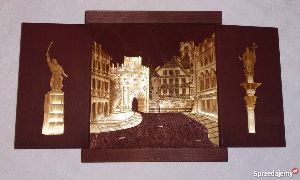 Obrazek tryptyk WARSZAWSKA STARÓWKA mały i ładny Warszawa