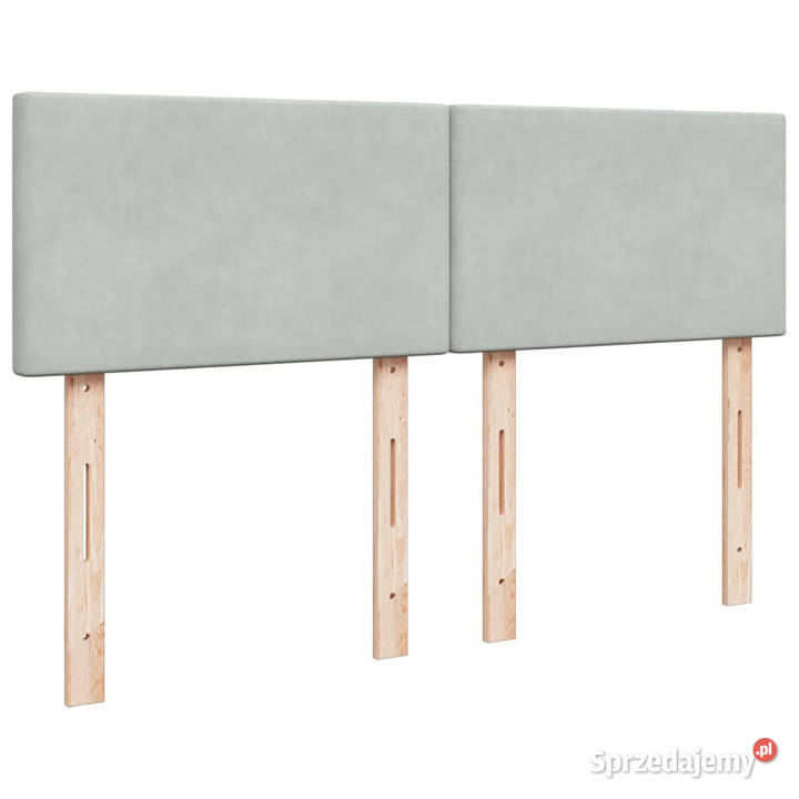 Łóżko kontynentalne z materacem jasnoszare 144cm
