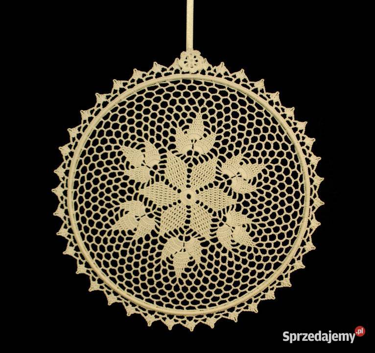 Zawieszka ozdoba na okno szydełkowa 28 ecru Z143 Kluczbork sprzedam