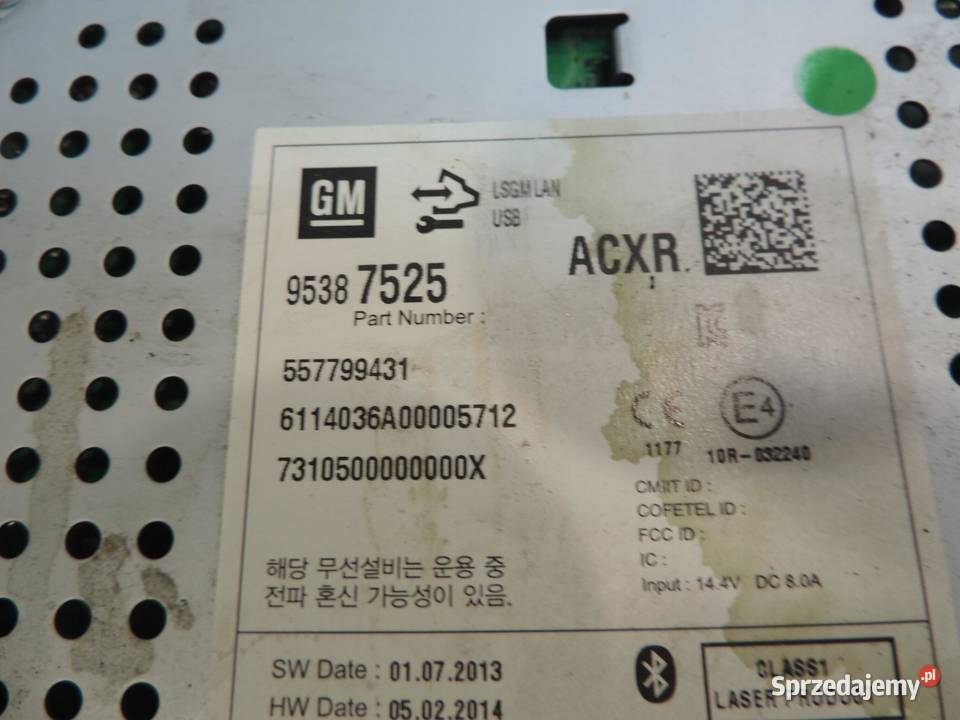 RADIO WYŚWIETLACZ OPEL MOKKA 95387525 PANEL kujawsko-pomorskie