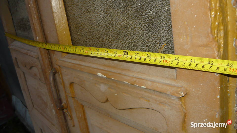 Stare drzwi drewniane dwuskrzydłowe zabytkowe Sokółka