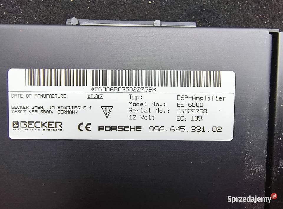 99664533102 Porsche Amplifier AMP becker be6600 osobowe świętokrzyskie Kakonin sprzedam