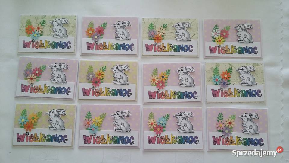 Wielkanoc Kartki ręcznie robione WESOŁE A6 Zbójno