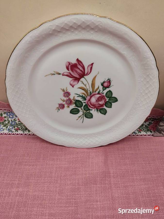 Talerz porcelanowy z kwiatowym wzorem Schumann Głuchołazy
