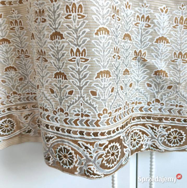 Indyjski komplet L 40 beżowy złoty malowany Bluzki i koszule Szczecin