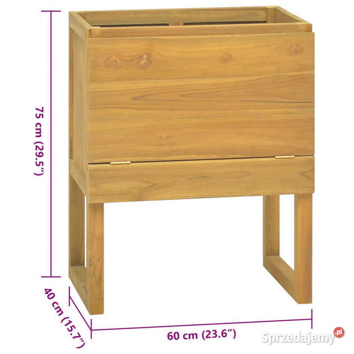 Szafka łazienkowa 60x40x75 lite drewno tekowe
