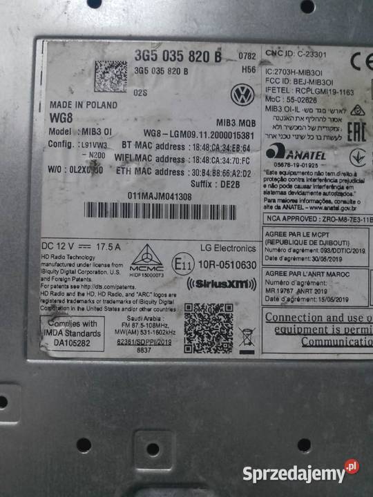 VW Volkswagen PASSAT B8 Stacja multimedialna Legnica