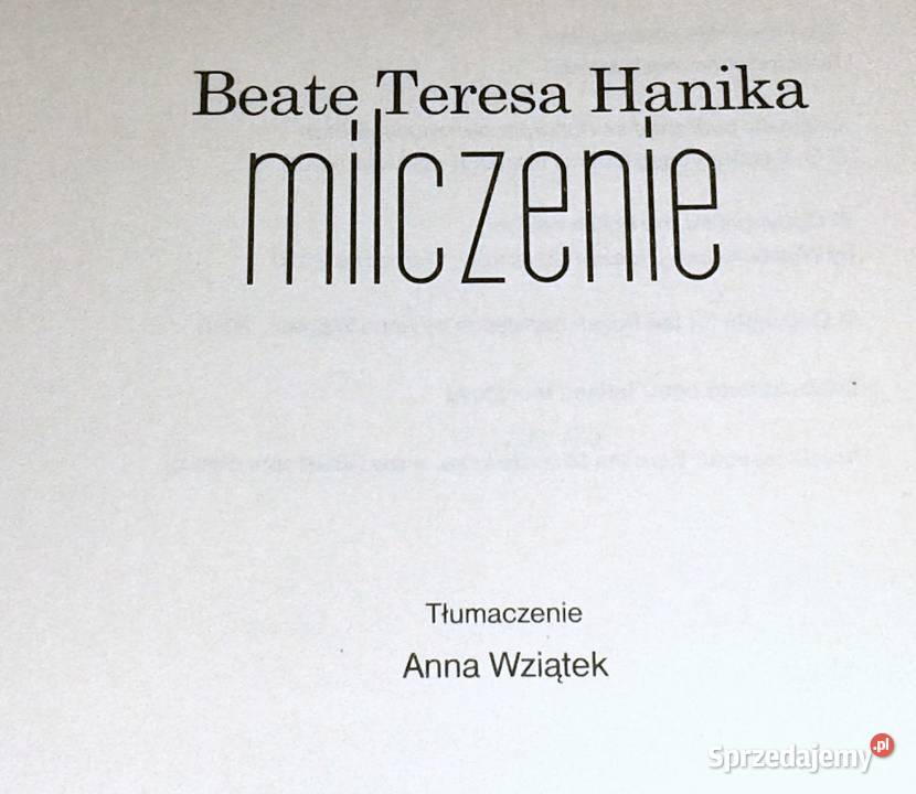 Milczenie Beate Teresa Hanika Chełm