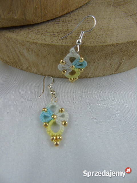 Kolczyki frywolitkowe różne wzory i kolory małopolskie Wiśniowa sprzedam