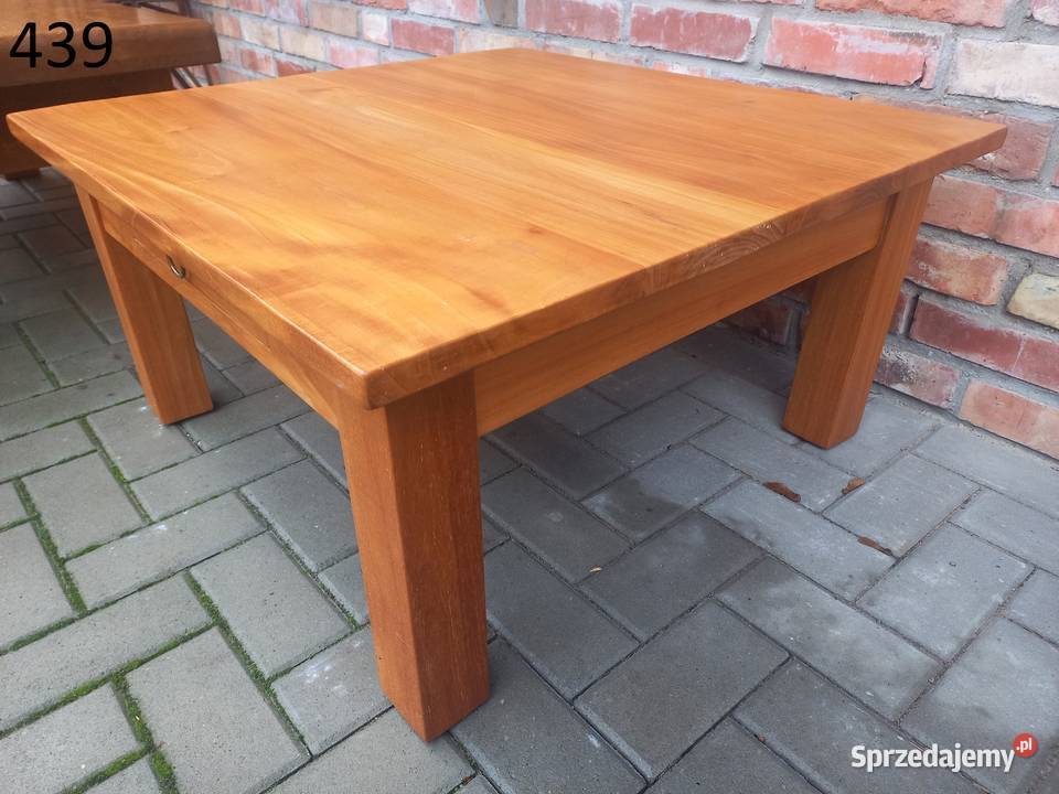 Stolik kawowy z szufladą drewniany kwadratowy Stoliki kawowe i ławy Gawroniec sprzedam