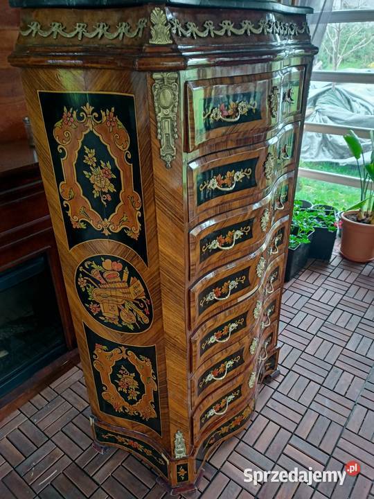 Komoda francuska intarsja zdobiona Warszawa