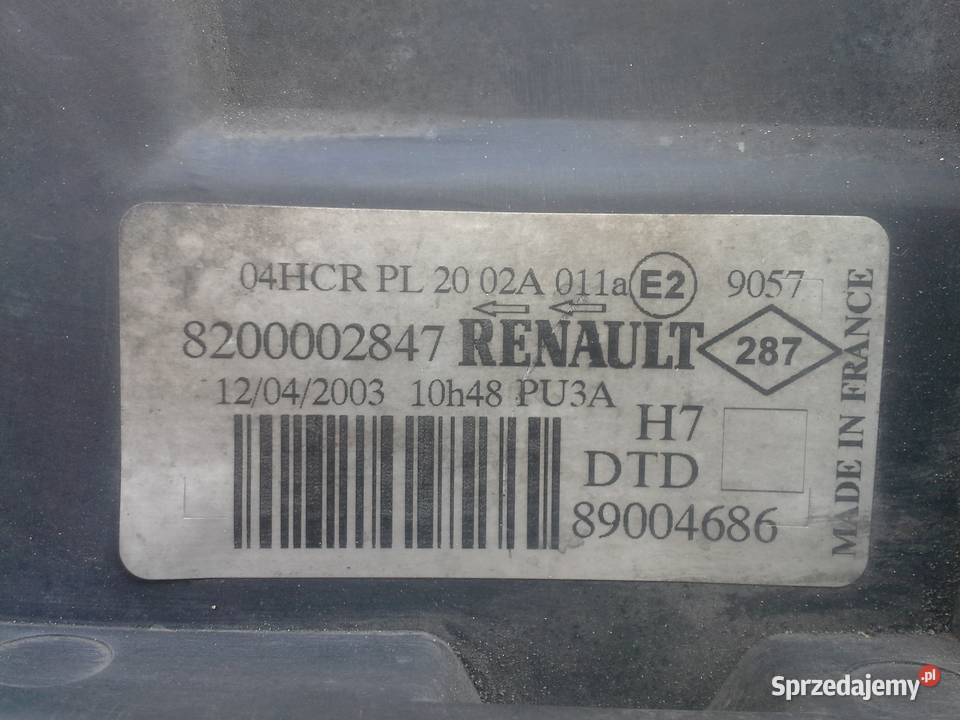 lampa przód Renault Laguna 2 19 dci 2003r kombi Oświetlenie