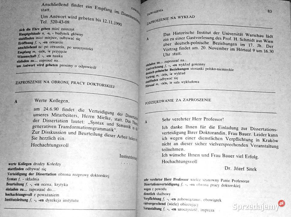 Wzory listów niemieckich Zofia Kwapisz HansJrg miękka Chełm