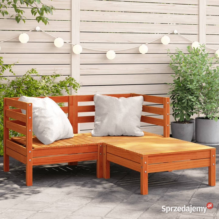 Ogrodowa sofa 2osobowa z podnóżkiem woskowy brąz Krzesła ogrodowe Warszawa