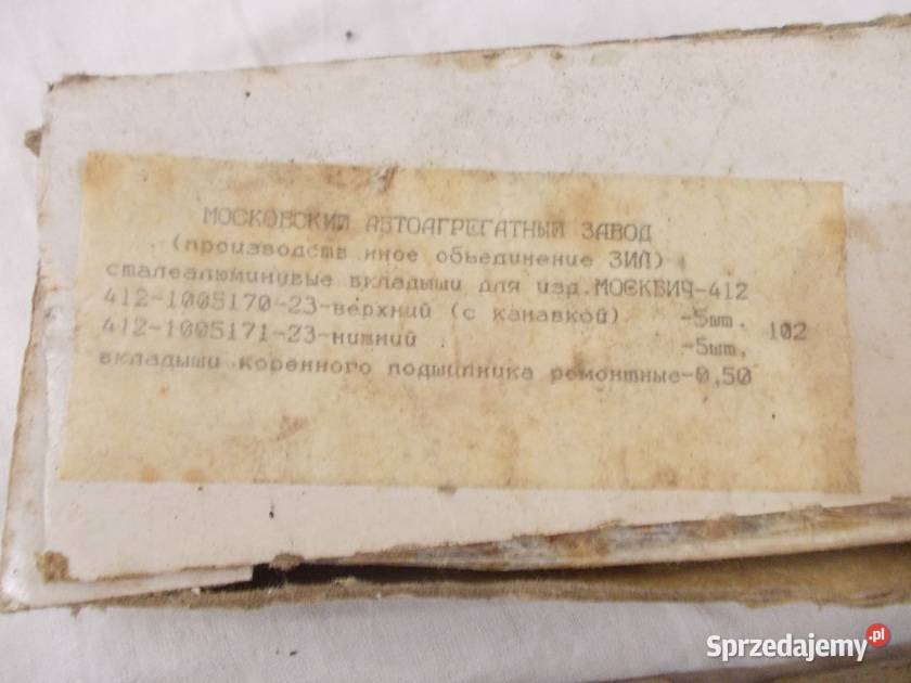 Panewki wału korbowego do MOSKWICZA 407408412 i Smarowanie silnika Bielsko-Biała