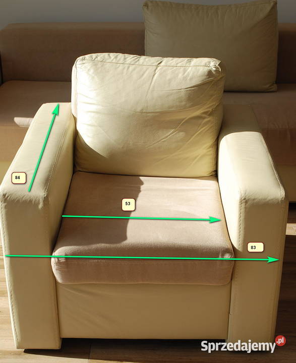 Skórzana sofa plus fotel Sofy i kanapy Zabrze