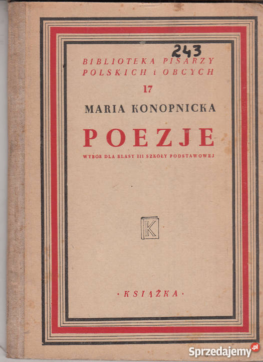 03247 POEZJE WYBÓR III KLASY PODSTAWOWEJ MARIA