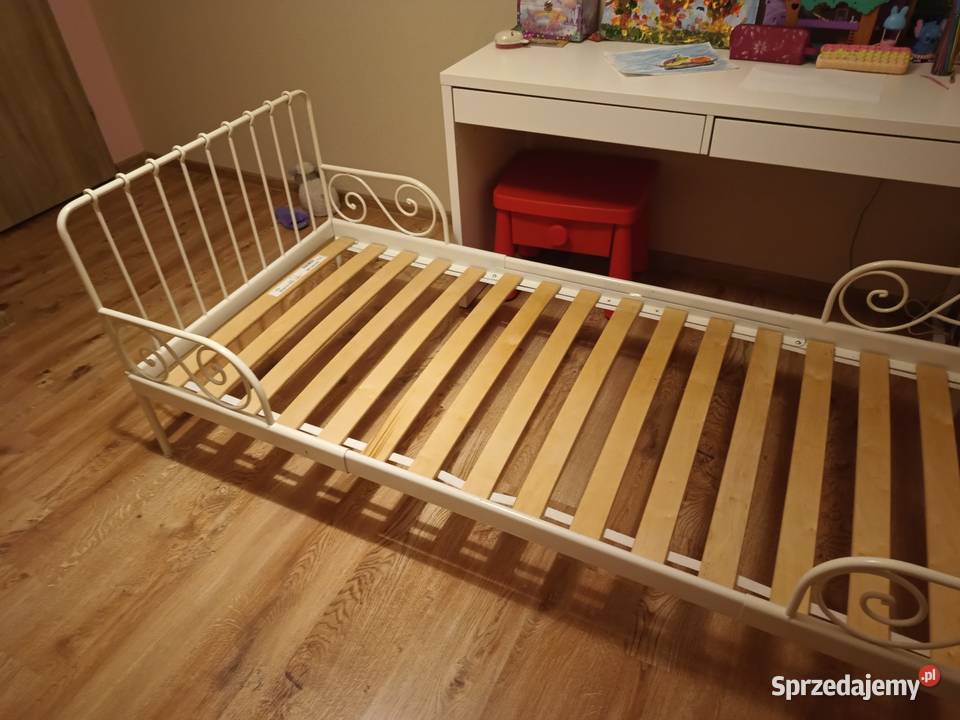 Łóżko dziecięce IKEA białe metalowe rozkładane Lipowica