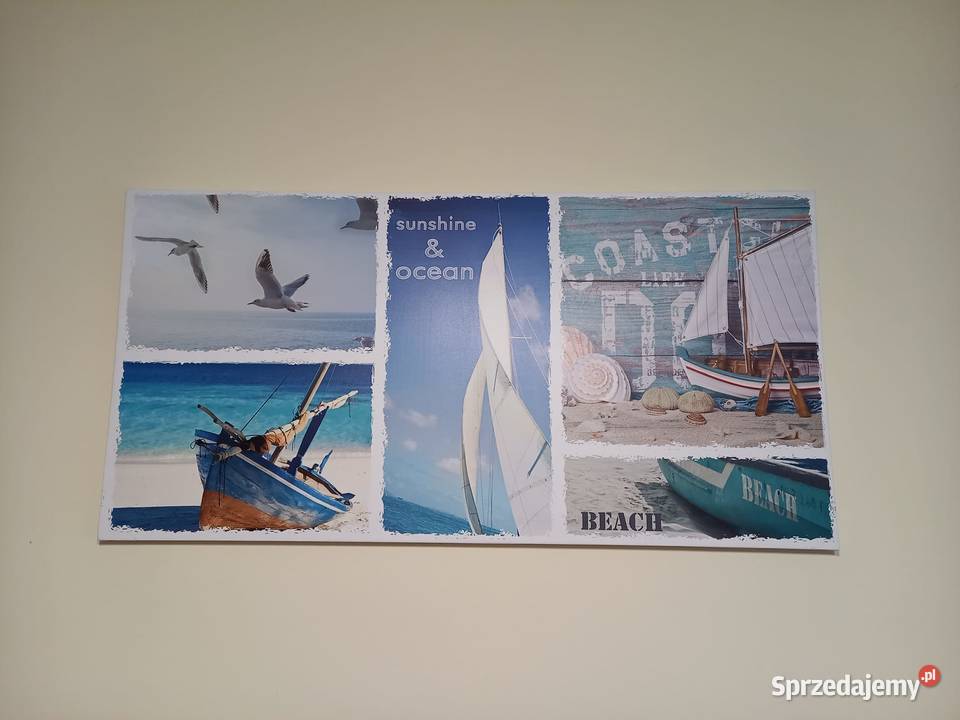 Zestaw obrazów w ramkach szkłem kwiaty pejzaż Gliwice