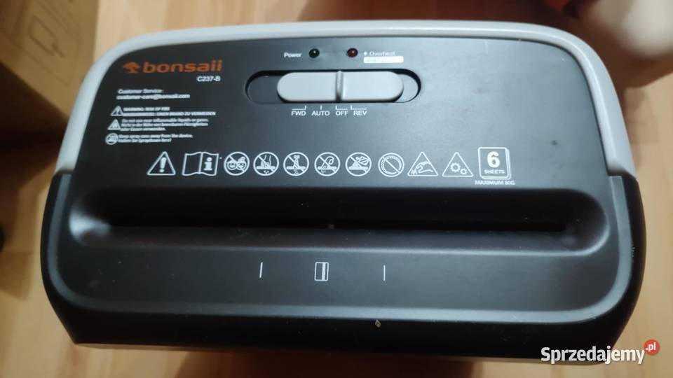 Niszczarka biurowa Bonsaii C237B 6 arkuszy Książ Wielkopolski sprzedam