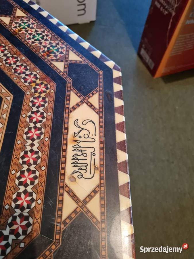 Stolik Kawowy Orient Intarsja Masa Perłowa Antyk 60cm Meble Zatonie sprzedam