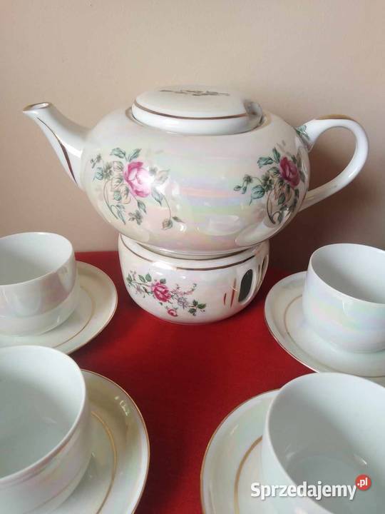 Serwis porcelanowy Płaski z podgrzewaczem Porcelana i szkło sprzedam