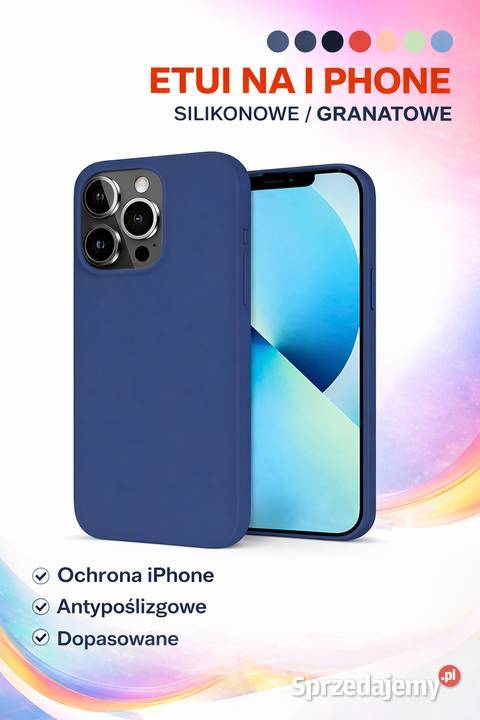 Etui silikonowe do iPhone 14 Pro granatowe NOWE Szczeglin sprzedam