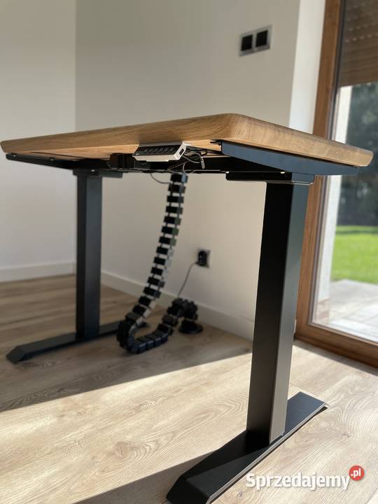 Biurko dębowe regulowane elektrycznie lite małopolskie Myślenice